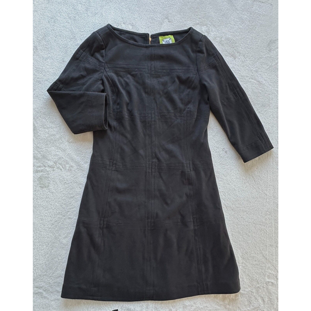 Elizabeth Mckay Martin Black 3/4 Sleeve Boat Neck Shift Dress Size L